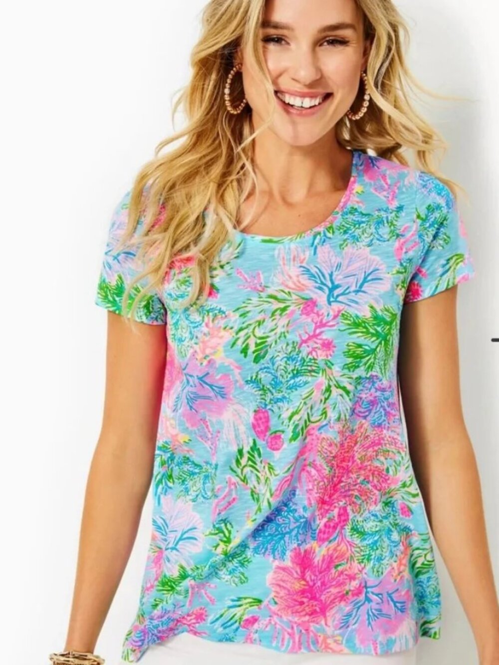 Lilly Pulitzer Etta Scoop-neck Top